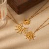 Stainless steel irregular sun pendant necklace, niche design, premium feel, clavicle chain, titanium steel neck chain