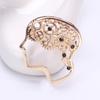 Creative Retro Brain Brooch Alloy Electroplating Personalized Versatile Corsage