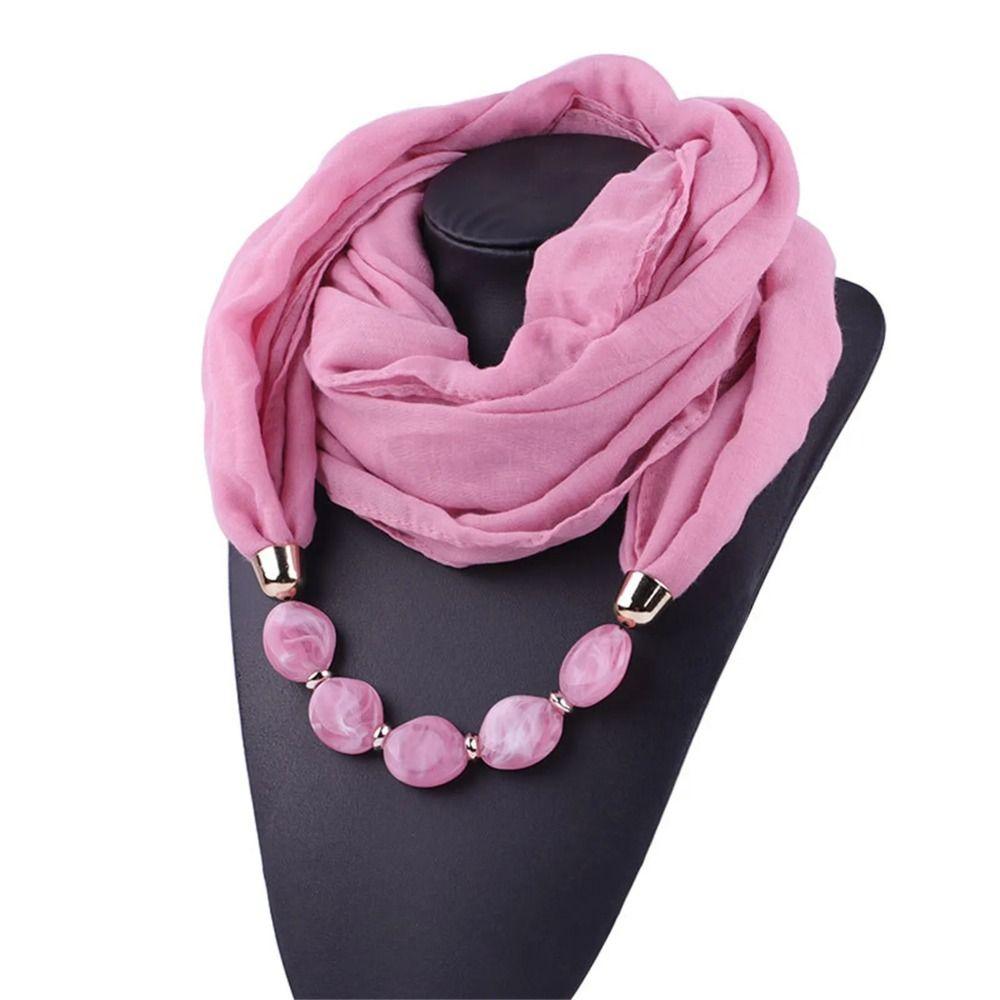 1Pcs Cotton Linen Women Scarf Resin Pendant Head Scarves  Costume Bead Decoration Accessories