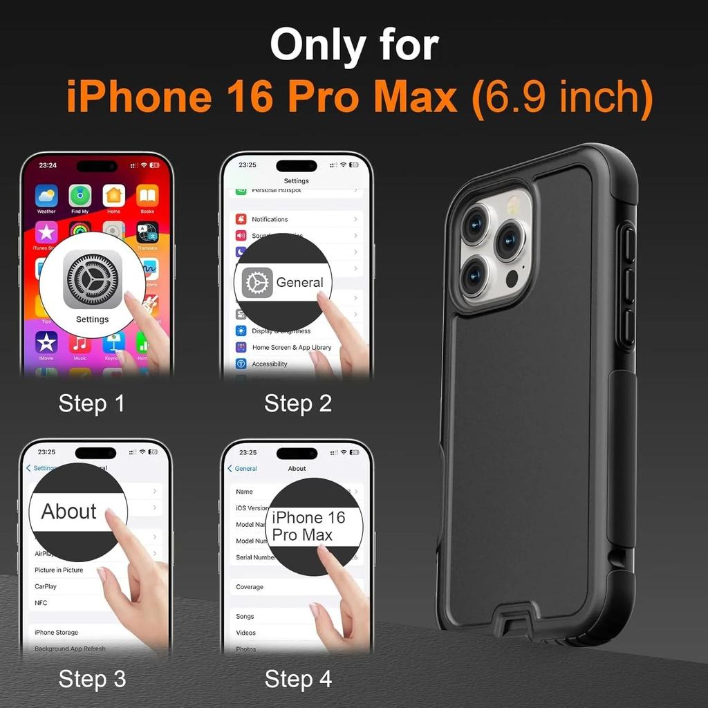 Custodia Resistente di Grado Militare Per iPhone 16 Pro Max 15 14 Plus Copertura Corazzata Antiurto Per Ricarica Magnetica MagSafe Protezione