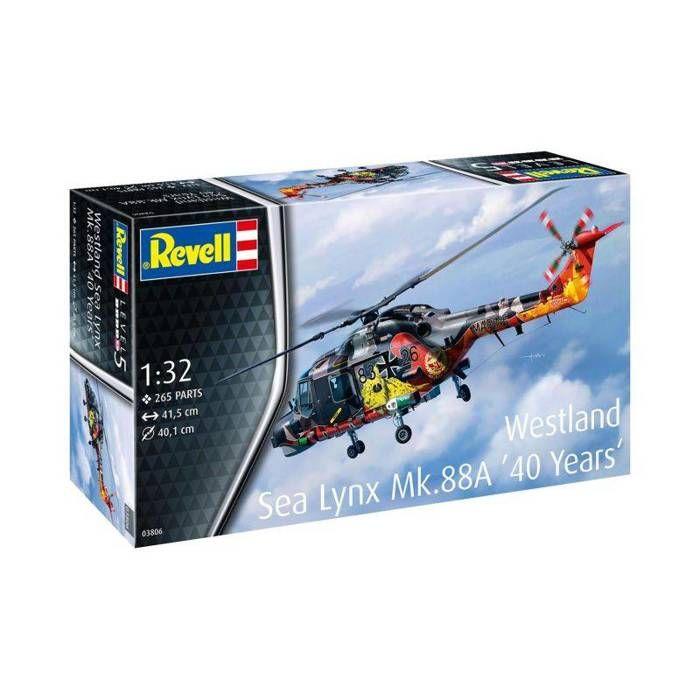 Maquette hélicoptère - revell - westland sea lynx mk.88a - 40 ans édition spéciale - 1/32 - détails précis