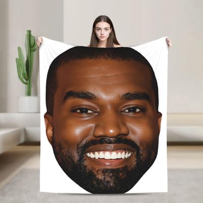 Warm Soft Blankets Camping Kanye West Meme Throw Blanket  Flannel Bedspread For Couch Chair Sofa Bed Street Trend Sofa Bed Cover