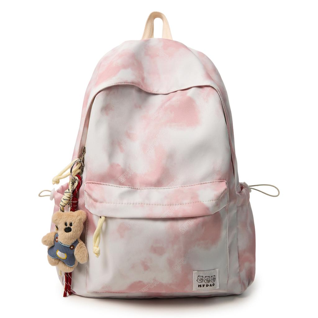Schoolbag new lightweight casual simple niche tie-dye printing versatile schoolbag junior high school student travel backpack