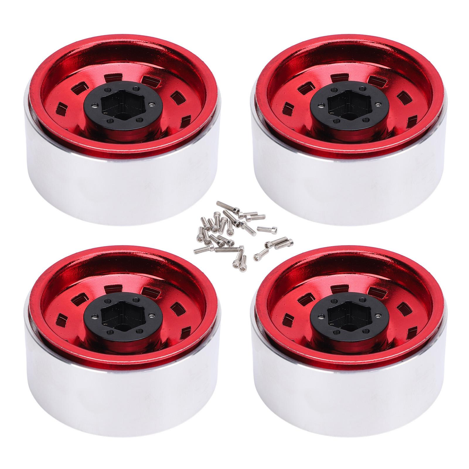 

RC Crawler Car Wheel Hub 5 Groove 1.9inch 10 Square Holes Silver Red Wheel Hub for Axial SCX10 II