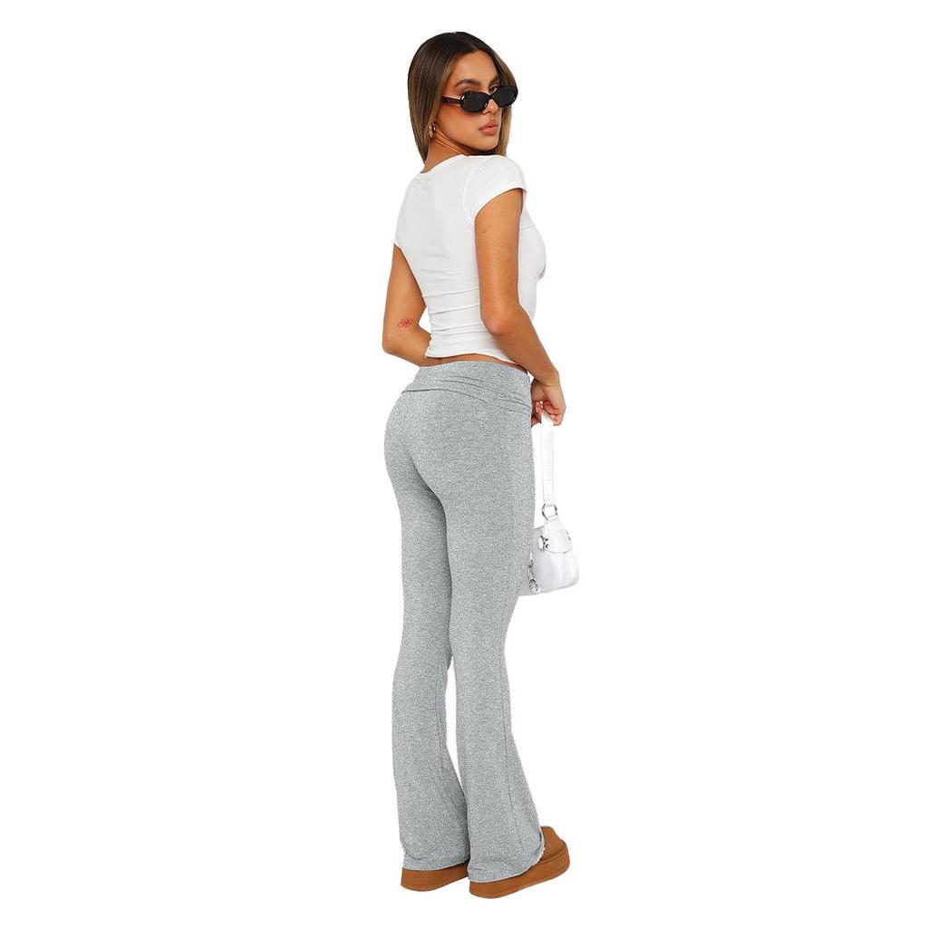 GL6686 Women's Fashionable Slim Fit Low Waist Flared Pants - European and American Style