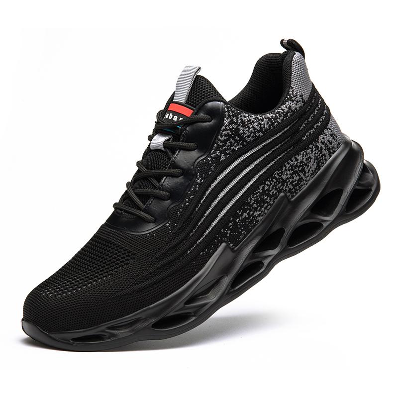 Fashion Steel Toe Safety Shoes Man Lightweight Breathable Mesh Work Shoes Protective Anti-slip Sports Safety Work Sneakers for Men Women