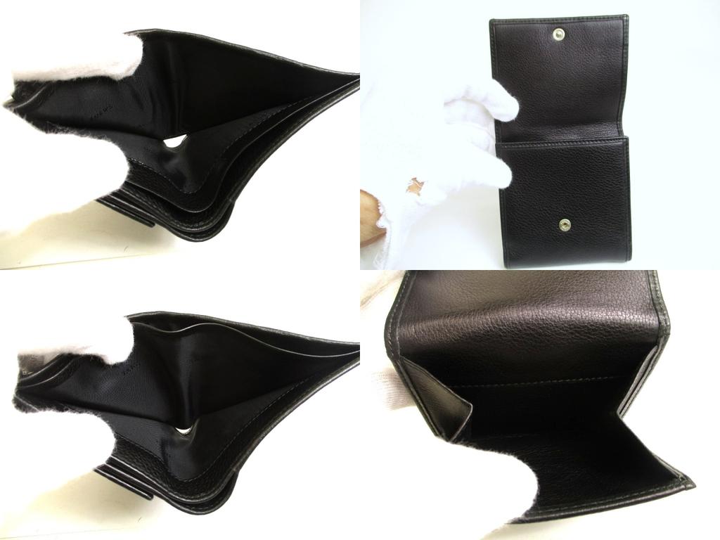 Authentic LOEWE Anagram Black Leather Bifold Wallet Compact Wallet #a910  Refurbished