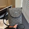 A Niche Design Bow Polka Dot Crossbody Bag, A Fashionable Small Crossbody Bag, and A Simple Commuting Phone Bag