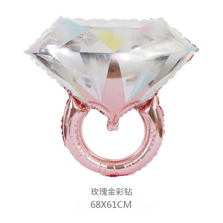 Hot Sale Bridal Shower Anniversary Wedding Engagement Party Decoration Diamond Ring Foil Balloon for Wedding Party