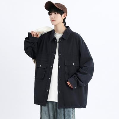 Jacket for Men Spring and Autumn New Style Men's Lapel Trendy Fashion Jacket Casual Versatile Handsome Jacket Internet Celebrity Same Style
