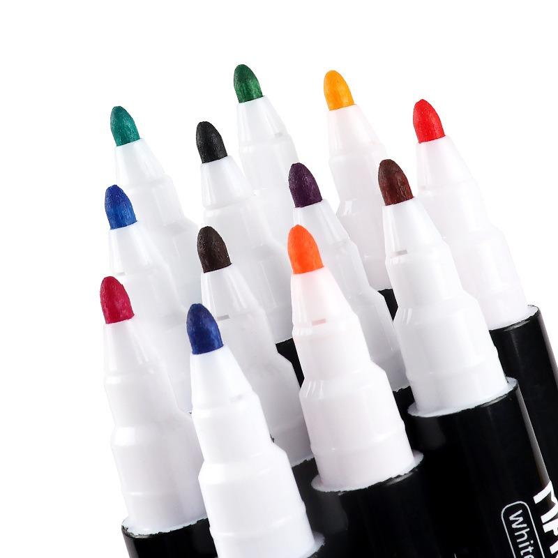 1 Set mit 12 Zeichenmarkern, magnetisches Set, Kreidemarker, Whiteboard, wasserbasierte Farbmarker, trocken abwischbare Marker mit Radiergummi, tragbar