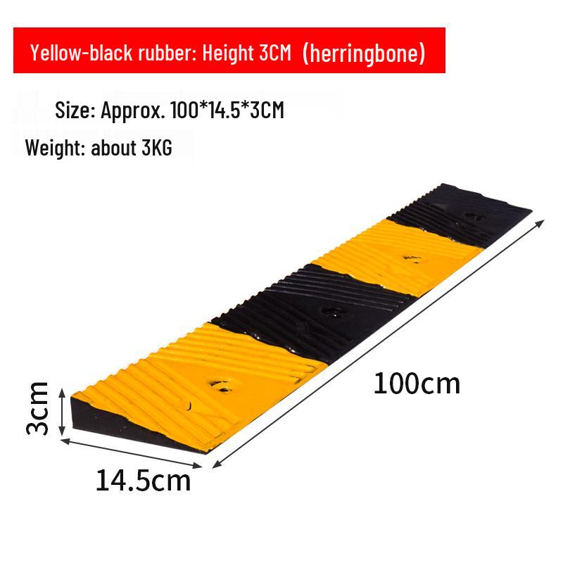 Rubber Speed Bump & Curb Ramp Mat for Cars