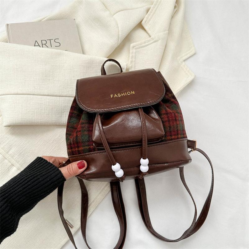 Stylish Black Brown White Casual Backpack For Students With Unique Design And Soft Pu Material
