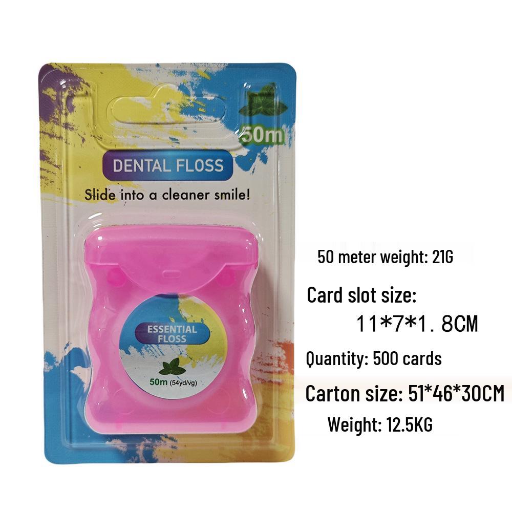 Extra Soft Mint Micro-Waxed Nylon Dental Floss, 50M - Disposable Interdental Cleaner