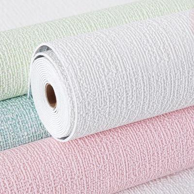3D Linen Texture Wallpaper Colorful Moisture-proof Thickened Wall Sticker Home Decor Living Room Dorm Decor Waterproof Wallpaper