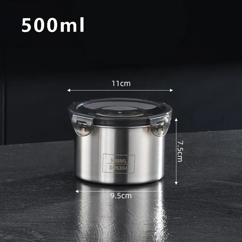 Stainless Steel Food Container Sealed Tank Food Coffee Beans Snack Storage Cans Tea Leaf Container Organizer Kitchen Accessories