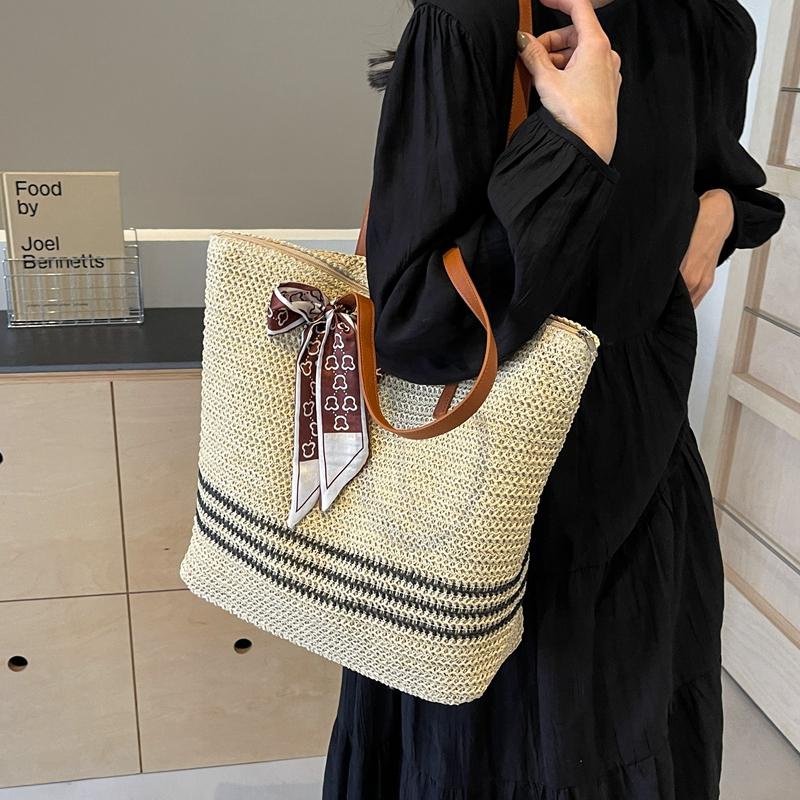 Large Capacity Straw Woven Bag Women's Shoulder Bag Tote Bag