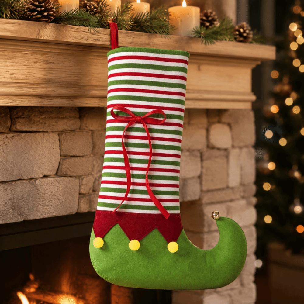Stripe Christmas Stocking Gift Bag Pendant Xmas Tree Hanging Socks Christmas Elf Stocking Mall