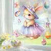 Easter Bunny & Chicks Colorful Window Stickers - Static Cling Decorations