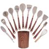 12-Piece Silicone Wood-Grain Non-Stick Cookware Set with Heat-Resistant Spatula and Spoon