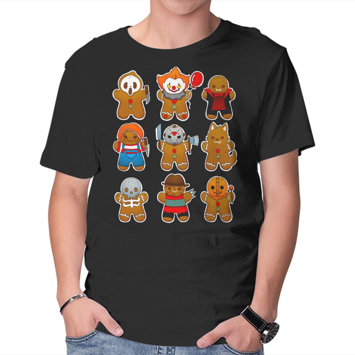 Unisex Crew Neck T-Shirt Ginger Horror Graphic Short Sleeve Casual Tee XXXXL