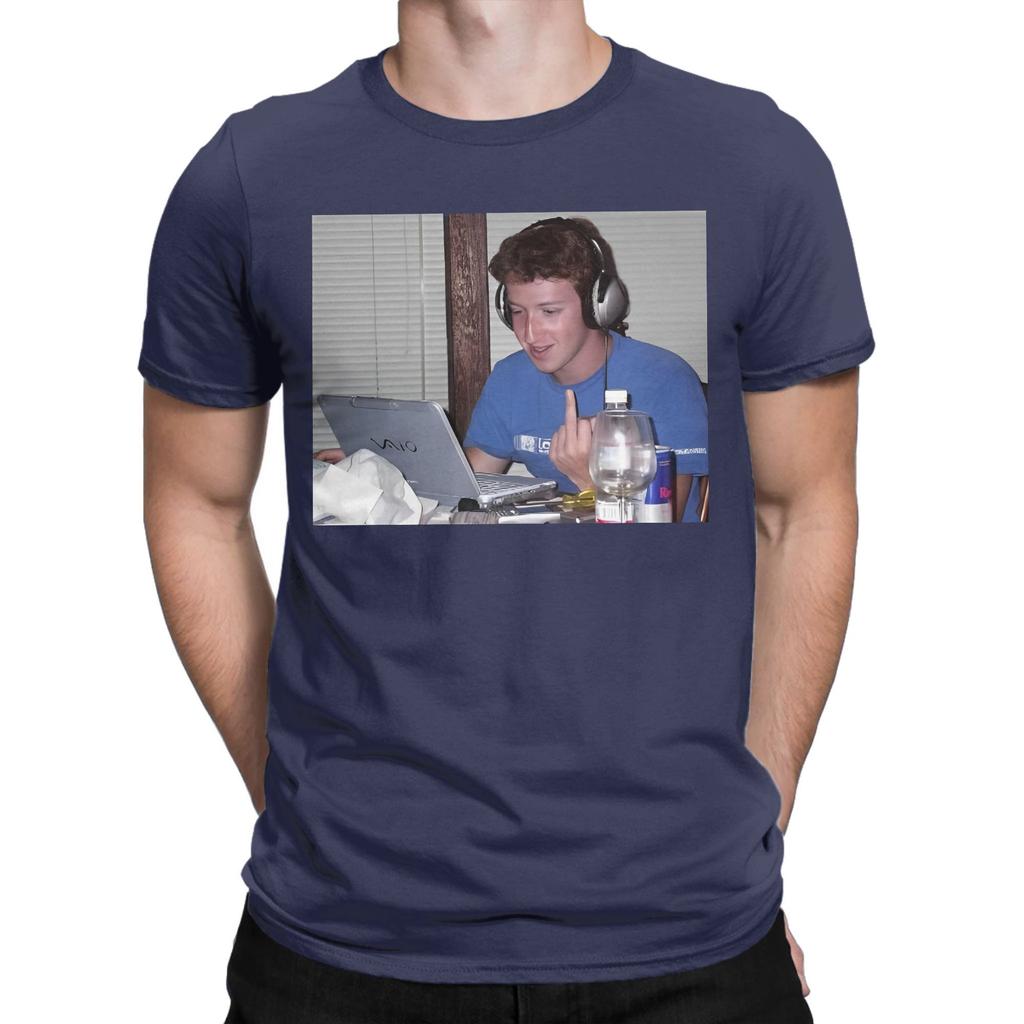 Mark Zuckerberg Reactions T Shirt Summer  Harajuku T Shirts Men 100 Cotton O Neck Oversized Top Tees Short Sleeve Streetwear Top