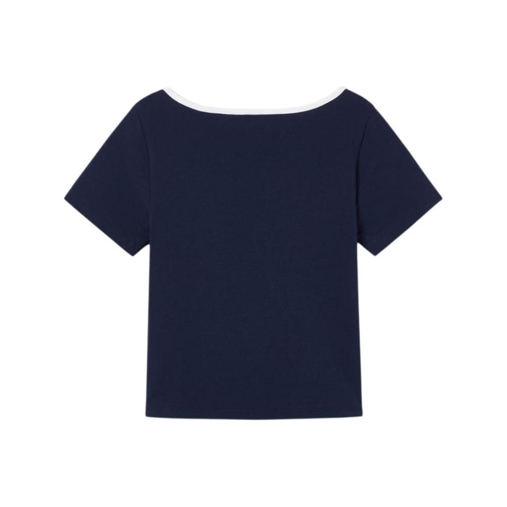 Levis Comfortable Simple Knit Casual Square Neck Short Sleeve T-Shirt Women Tops 0019T-0004