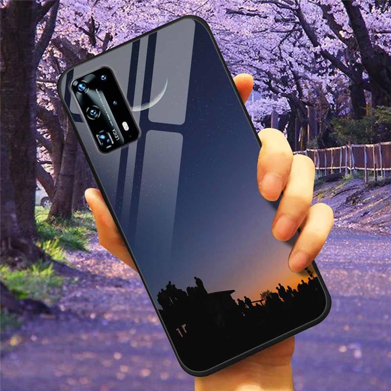 For Huawei P40 Lite / P40Pro Case P 40 Tempered Glass Starry Marble Hard Back Cover for Huawei P40 Pro / P40Lite E Cases Coque