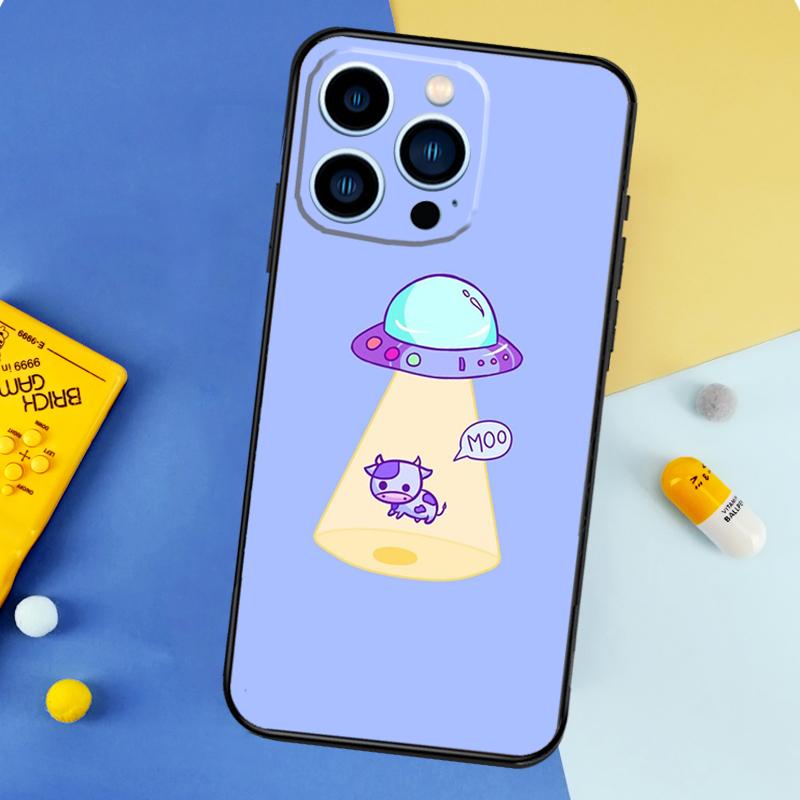 Cute Cow Moo Phone Case For iPhone 17 16 15 14 12 11 13 Pro Max mini 15 16 Plus 16e 17 Air Bumper Cover