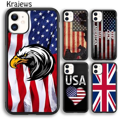 Krajews Amerykańska Flaga Miękkie Etui na Telefon Cover Dla iPhone 14 5 SE 6s 7 8 plus X XR XS 11 12 13 pro max Samsung Galaxy S21 S22 ultra