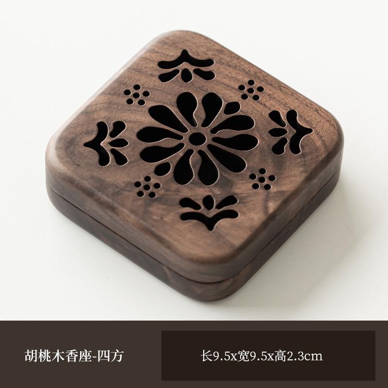 

Резной курильница Walnut Hollow Китайский Винтажный Орнамент для Чайного Набора Внутренняя Спиральная Курильница Деревянная Крышка Шкатулка для Благовоний