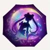 1pc Moonlit Silhouette Pattern Umbrella, Fashionable, Personalized, High-Value Folding Umbrella, a Must-Have for Summer, 8-Rib Durable Iron Frame, Tri