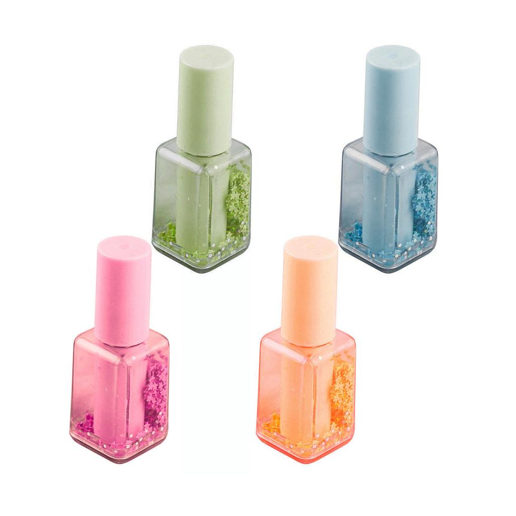 4 Pcs Highlighter Marker Highlighters Set Graffiti Markers Nail Polish Shape Highlighter Pen Marker Pen for Scrapbooking