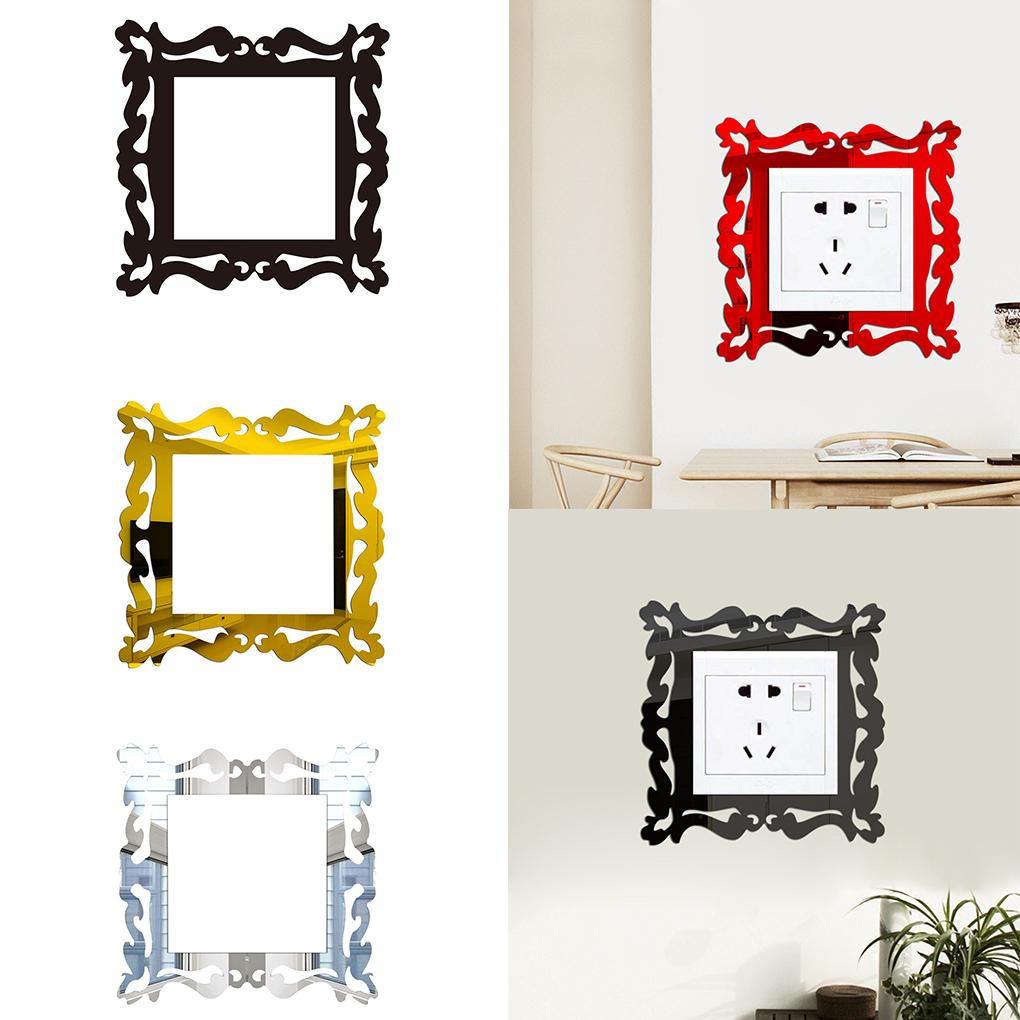 Autocollant décoratif en acrylique pour interrupteur, prise, panneau lumineux, salon, chambre à coucher - Doré