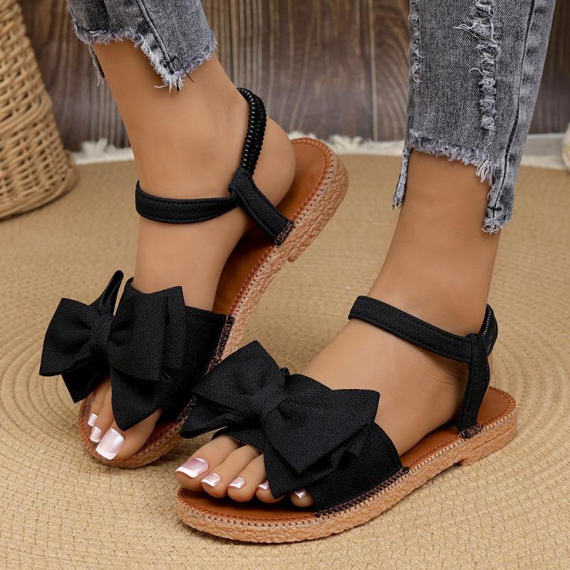New large size summer bow slippers cow TEMU