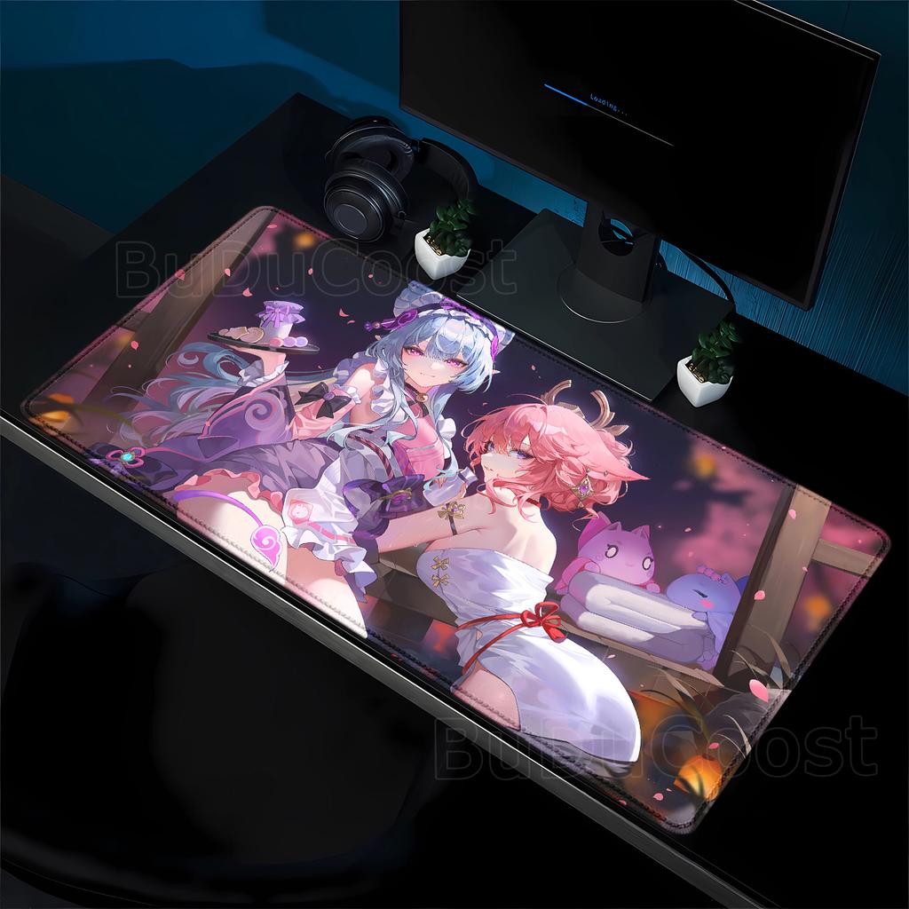mouse pad Genshin Impact Yumemizuki Mizuki Large mousepad Computer Keyboard teclado Anime Girl Gaming Accessories Big Desk Mat