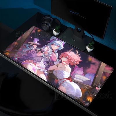 Mouse Pad Genshin Impact Yumemizuki Mizuki Large Mousepad Computer Keyboard Teclado Anime Girl Gaming Accessories Big Desk Mat