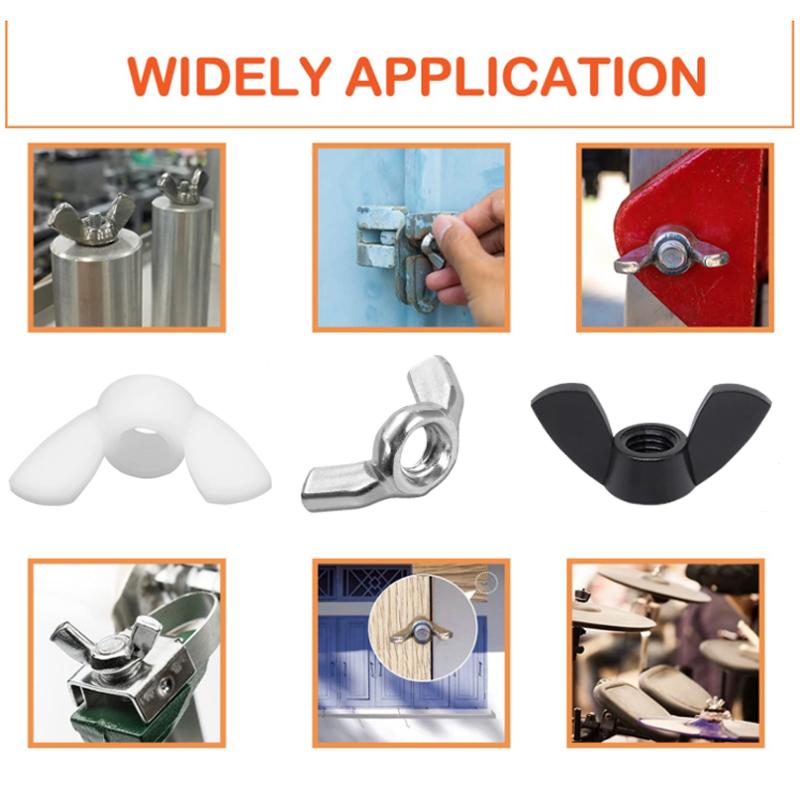 5-25pcs M3 M4 M5 M6 M8 M10 Nylon/304 Stainless Steel Hand Tighten Nut Butterfly Nut Ingot Wing Nut Nuts