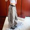Summer hot sale washed leopard print jeans retro casual and thin versatile fashionable wide-leg trousers women