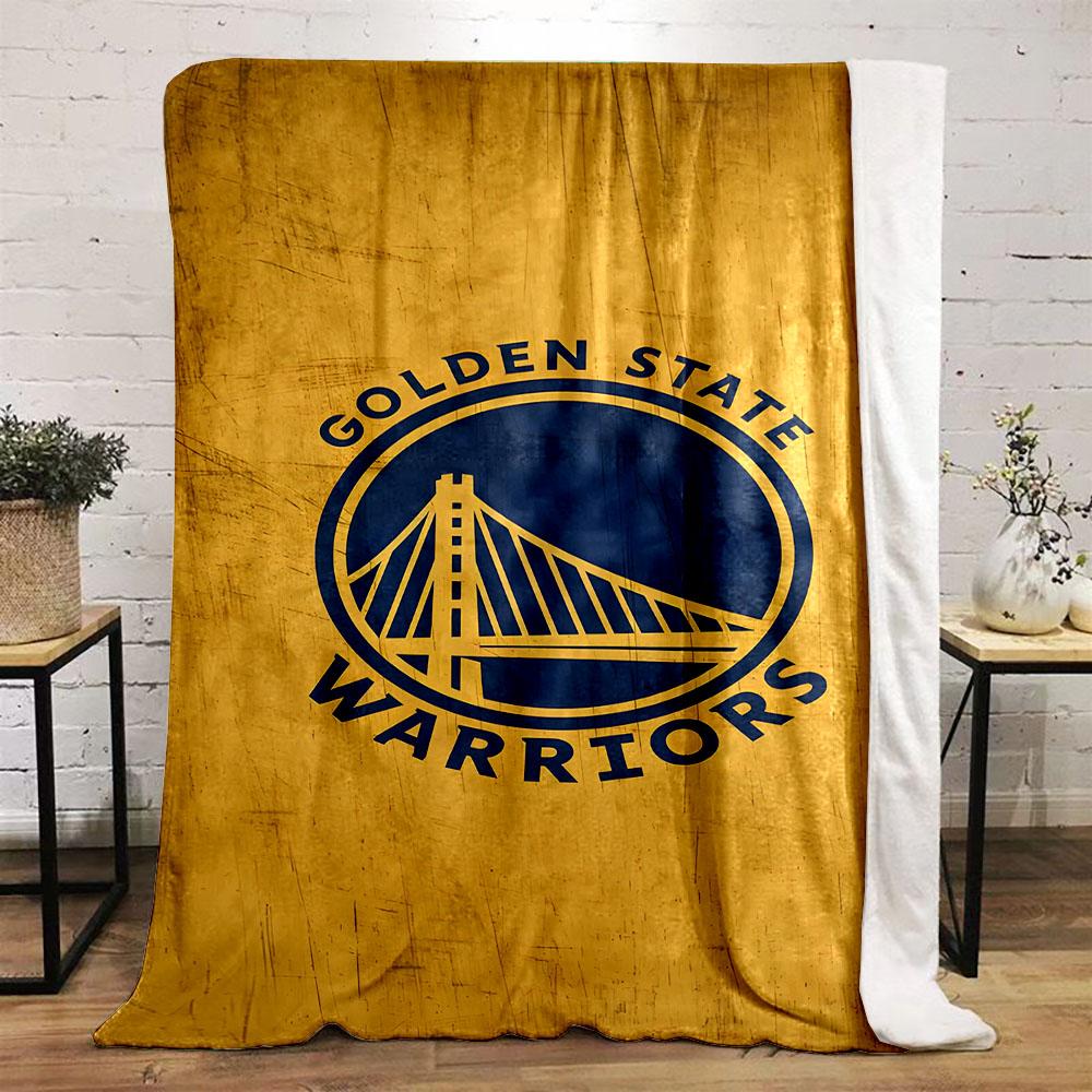 Golden State Warriors Logo Patterned Flannel Blanket Perfect for the Bedroom Living Room, Sofa, or a Little Nap