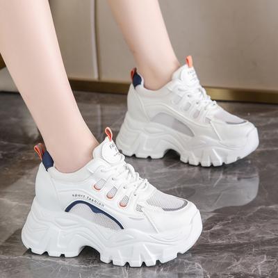 Fashion Chunky Platform Sneakers for Women 2024 Autumn Thick Bottom Vulcanize Shoes Woman Non Slip Mesh Breathable Sports Shoes Ladies
