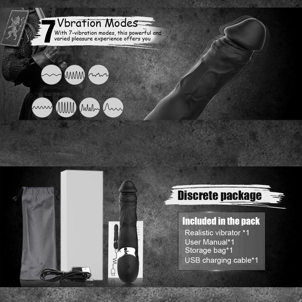 Realistic Dildo Rechargeable Clit Vibrator G-Spot Massager Sex Toys for Women Masturbator