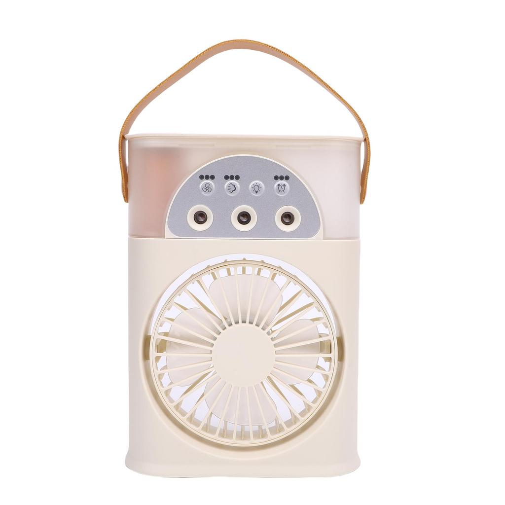 Desktop Cooling Fan USB 3 Holes 3 Speeds Quiet Portable Desktop Air Conditioner with Humidifier Night Light for Home