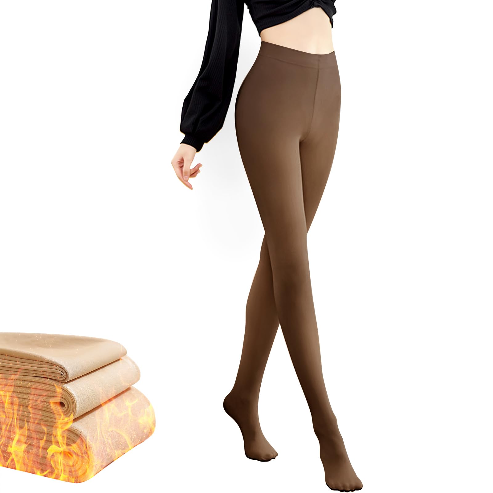 

LAOSEP Прозрачная Искусственная Компрессия Подходит для Температур от до до Колготки, На Флисовой Подкладке, Ультра-Теплые, Колготки для Похудения Ног, Толщина 80/150/220/320 г,