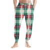 Men's Drawstring Pocket Casual Pants, Checkered Striped Printed Pocket Casual Pants, Home Sleeping Pants
