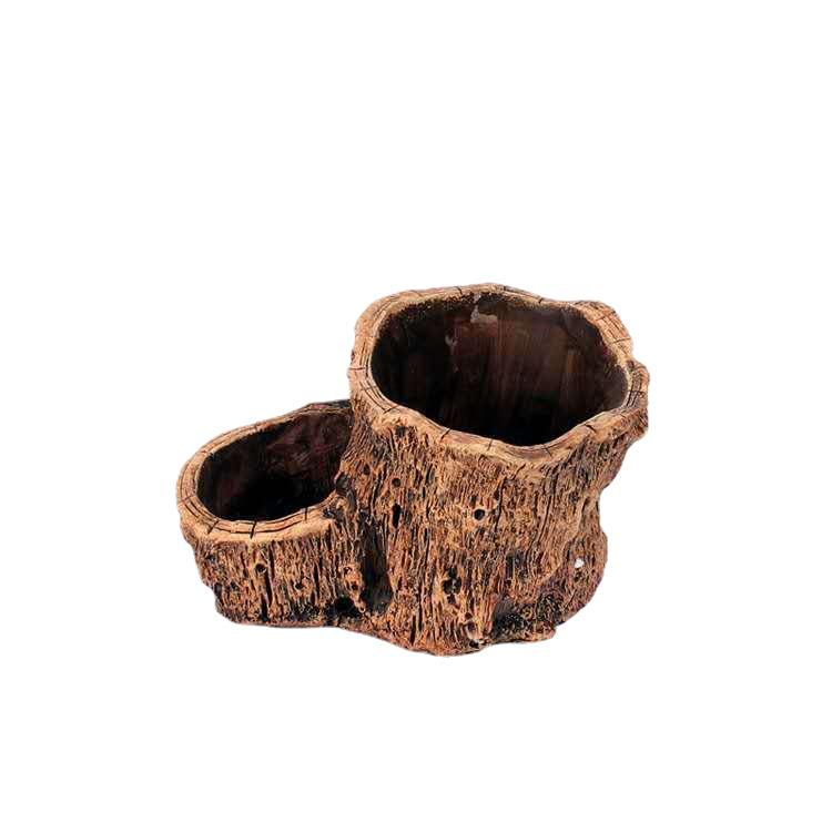 Retro Cement Tree Stump Succulent Planter