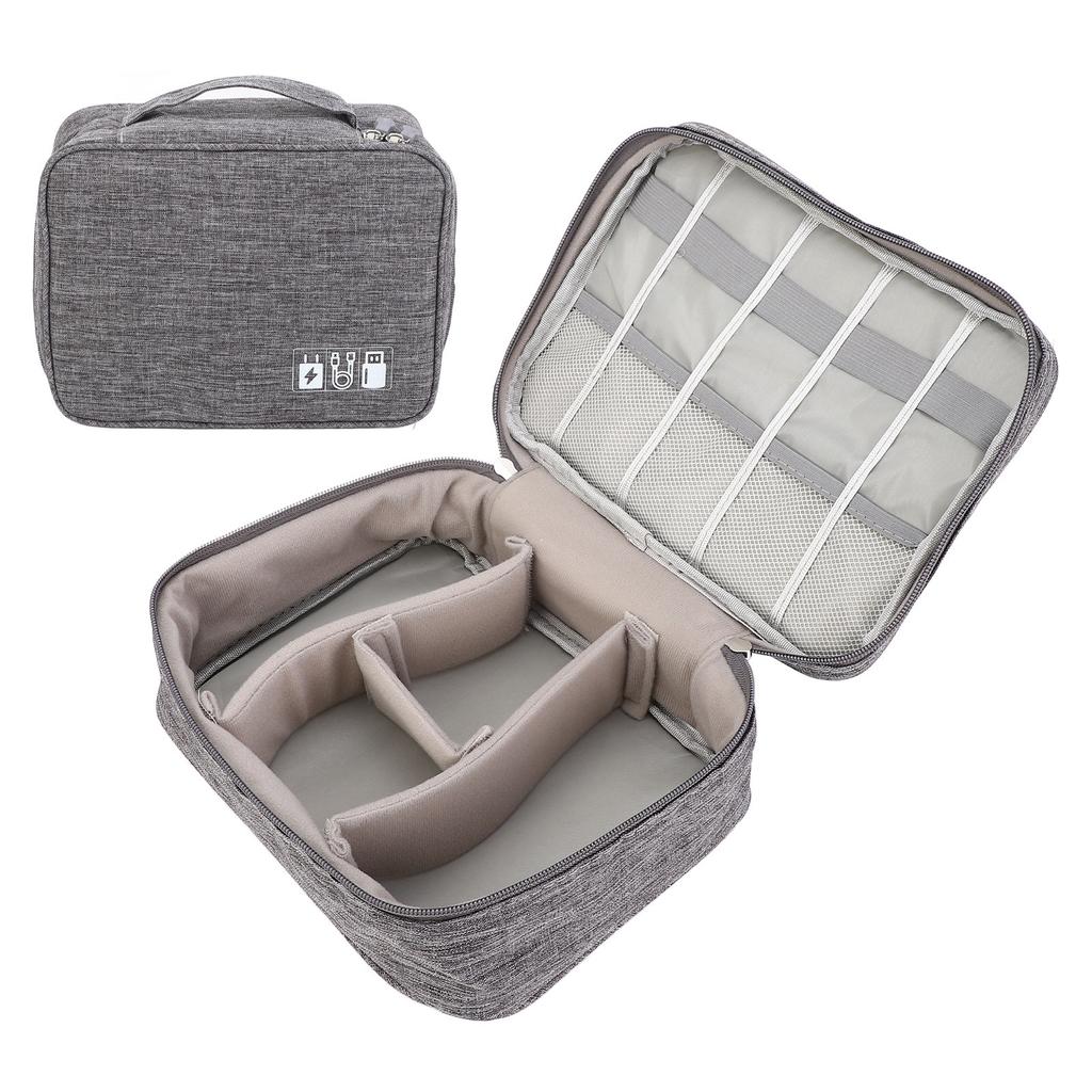 Cable Bag Organizer Travel Multiple Pockets Water Resistant Adjustable Divider Universal Electronic