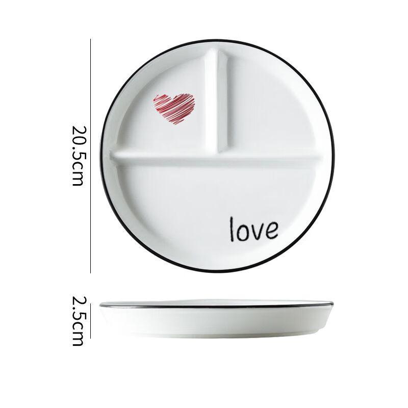 Nierxin 211 Keramický talíř s přihrádkami pro kontrolu porcí