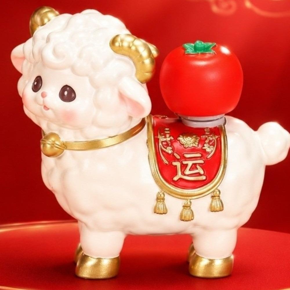 Rotating Goat Figurine Chinese Style Zodiac Goat Ornament Auspicious Sheep Ornament Gift