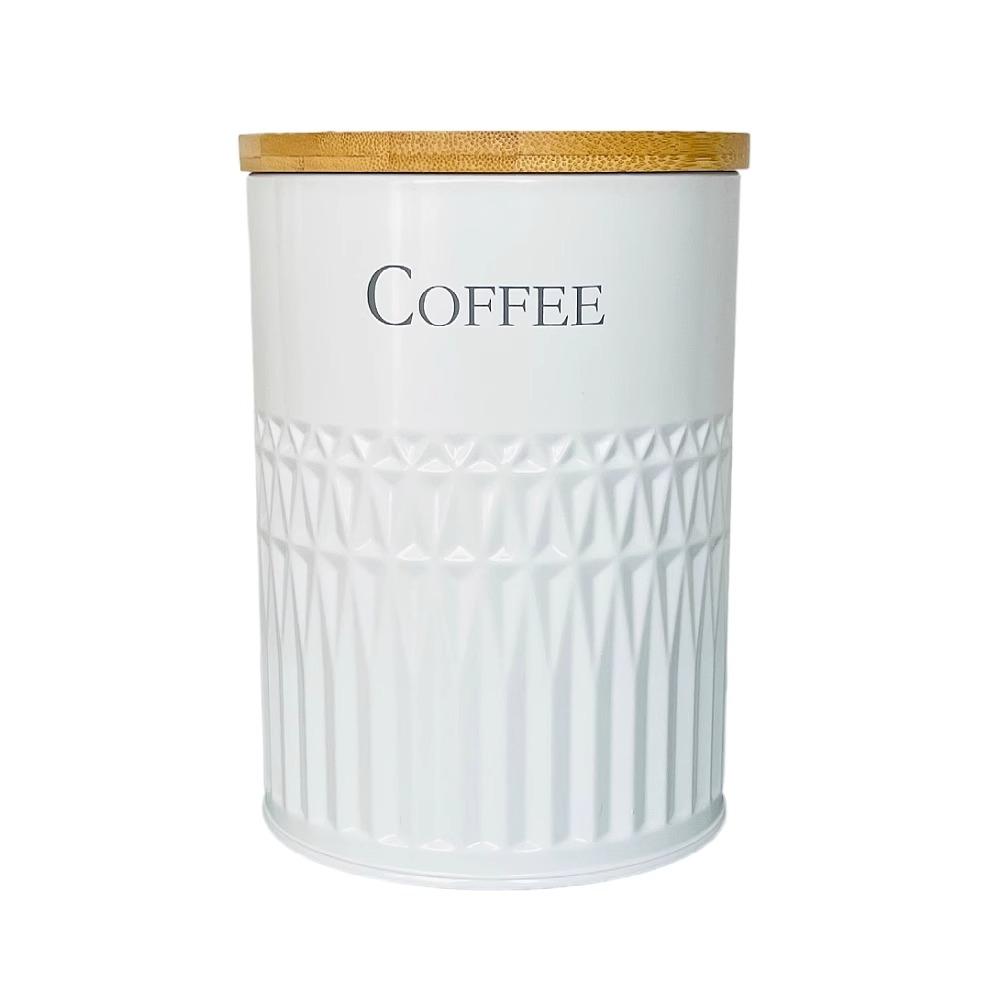 Nordic Iron Tea Canister Coffee Bean Jar Kitchen Sugar Snack Storage Moisture-Proof Bamboo Lid Sealed Container